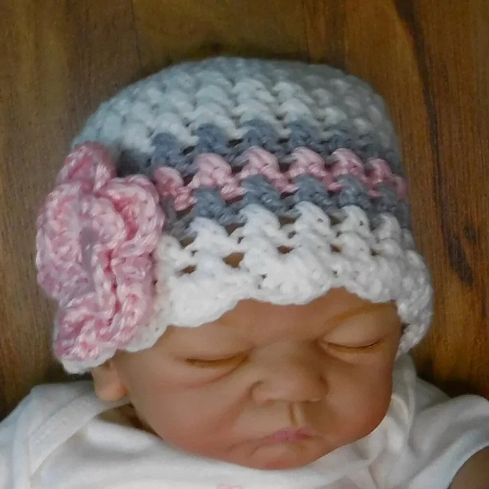 Crochet Baby Hat, Handmade Baby Hat, Infant Hat, Baby Shower Gift, Flower Hat